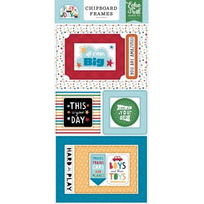 Echo Park Play All Day Boy Sticker - Chipboard Frames